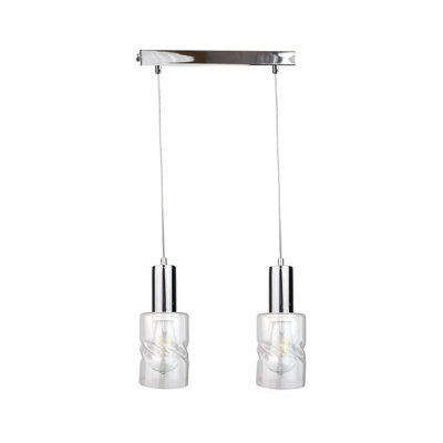 Luminosa Lighting Luminosa Cross Bar Pendant Ceiling Light Silver50Cm2X E27 from B&Q