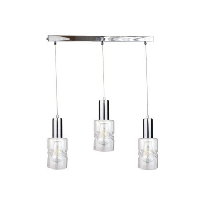 Luminosa Lighting Luminosa Cross Bar Pendant Ceiling Light Silver60Cm3X E27 from B&Q