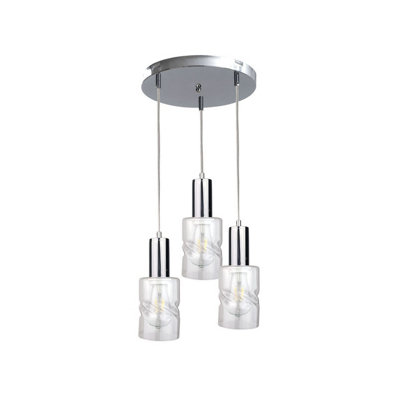 Luminosa Lighting Luminosa Cross Cluster Pendant Ceiling Light Silver30Cm3X E27 from B&Q