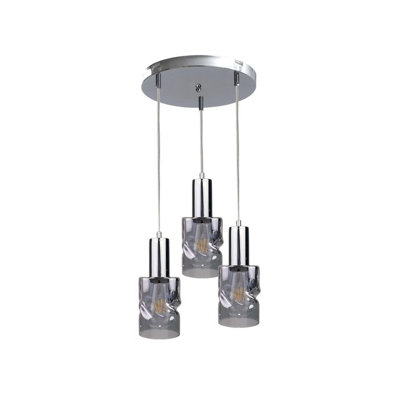 Luminosa Lighting Luminosa Cross Cluster Pendant Ceiling Light Dark Silver30Cm3X E27 from B&Q