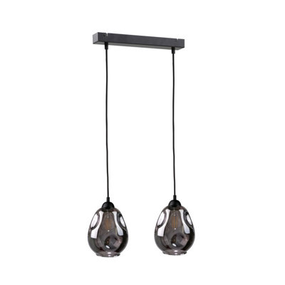 Luminosa Lighting Luminosa Loki Bar Pendant Ceiling Light Black50Cm2X E27 from B&Q