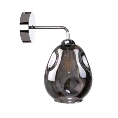 B&Q -  Luminosa Loki Dome Wall Lamp Silver23Cm1X E27