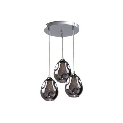 Luminosa Lighting Luminosa Loki Cluster Pendant Ceiling Light Silver30Cm3X E27 from B&Q