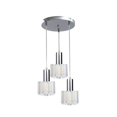 Luminosa Lighting Luminosa Deco Cluster Pendant Ceiling Light Silver30Cm3X E27 from B&Q