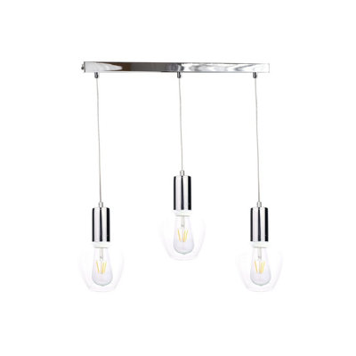 Luminosa Lighting Luminosa Verre Bar Pendant Ceiling Light Silver60Cm3X E27 from B&Q
