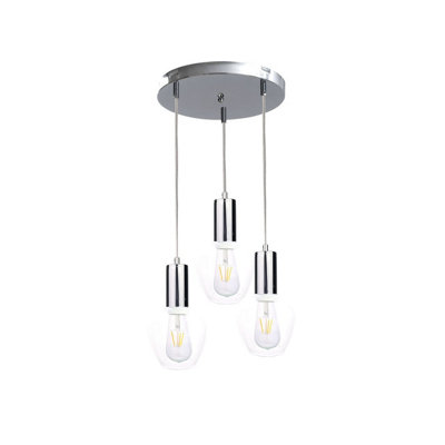 Luminosa Lighting Luminosa Verre Cluster Pendant Ceiling Light Silver30Cm3X E27 from B&Q