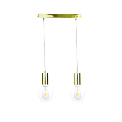 Luminosa Lighting Luminosa Verre Bar Pendant Ceiling Light Gold50Cm2X E27 from B&Q
