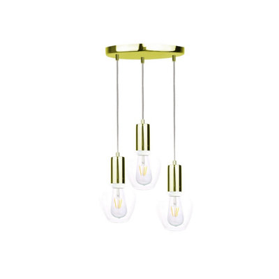Luminosa Lighting Luminosa Verre Cluster Pendant Ceiling Light Gold30Cm3X E27 from B&Q