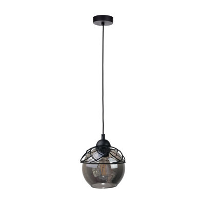 Luminosa Lighting Luminosa Mera Dome Pendant Ceiling Light Black15Cm1X E27 from B&Q