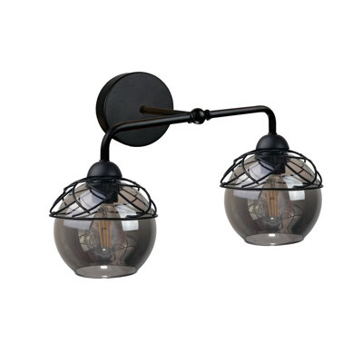 Luminosa Lighting Luminosa Mera Dome Wall Lamp Black23Cm2X E27 from B&Q
