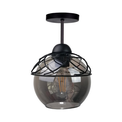Luminosa Lighting Luminosa Mera Semi Flush Light Black15Cm1X E27 from B&Q