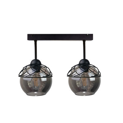 Luminosa Lighting Luminosa Mera Semi Flush Light Black50Cm2X E27 from B&Q