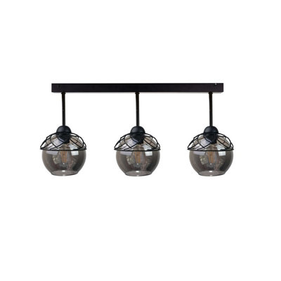 Luminosa Lighting Luminosa Mera Semi Flush Light Black60Cm3X E27 from B&Q