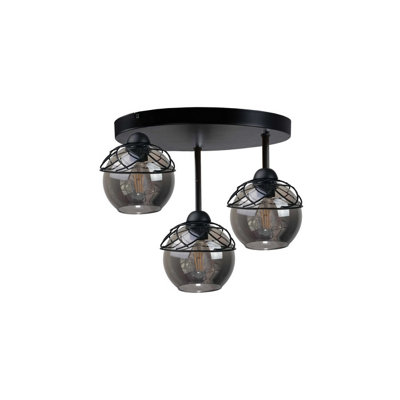 Luminosa Lighting Luminosa Mera Semi Flush Light Black30Cm3X E27 from B&Q