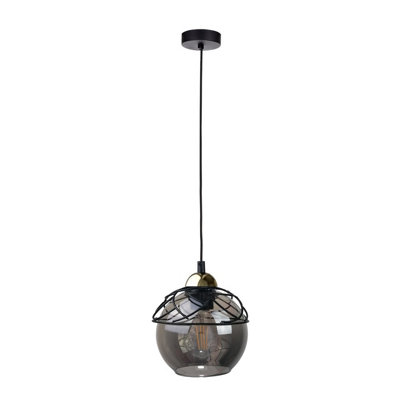 Luminosa Lighting Luminosa Mera Dome Pendant Ceiling Light Black15Cm1X E27 from B&Q