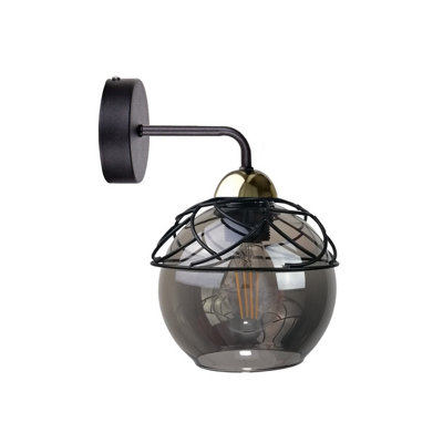 Luminosa Lighting Luminosa Mera Dome Wall Lamp Black23Cm1X E27 from B&Q