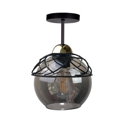 Luminosa Lighting Luminosa Mera Semi Flush Light Black15Cm1X E27 from B&Q