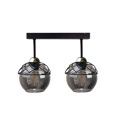 Luminosa Lighting Luminosa Mera Semi Flush Light Black50Cm2X E27 from B&Q