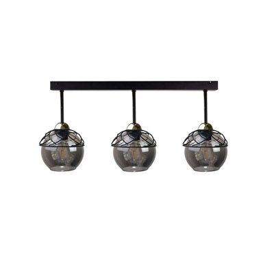 Luminosa Lighting Luminosa Mera Semi Flush Light Black60Cm3X E27 from B&Q