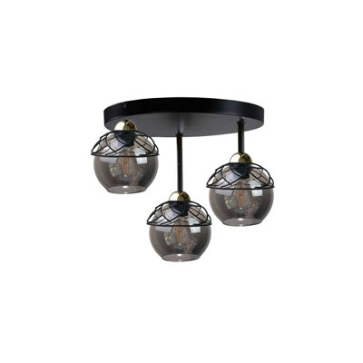 Luminosa Lighting Luminosa Mera Semi Flush Light Black30Cm3X E27 from B&Q