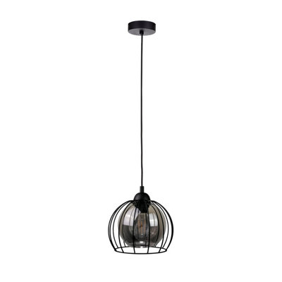 Luminosa Lighting Luminosa Solo Dome Pendant Ceiling Light Black20Cm1X E27 from B&Q