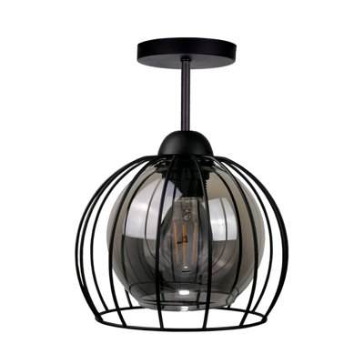 Luminosa Lighting Luminosa Solo Semi Flush Light Black20Cm1X E27 from B&Q
