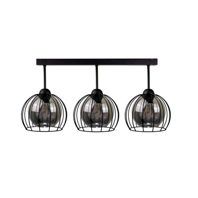 Luminosa Lighting Luminosa Solo Semi Flush Light Black60Cm3X E27 from B&Q