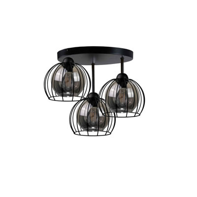 Luminosa Lighting Luminosa Solo Semi Flush Light Black30Cm3X E27 from B&Q