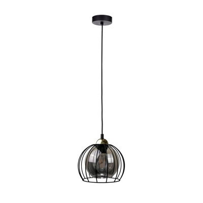 Luminosa Lighting Luminosa Solo Dome Pendant Ceiling Light Black20Cm1X E27 from B&Q