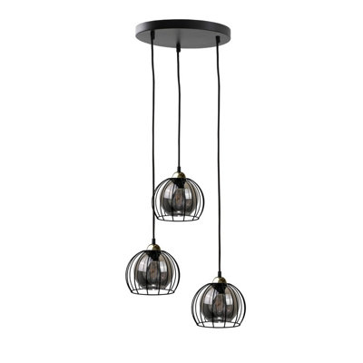 Luminosa Lighting Luminosa Solo Cluster Pendant Ceiling Light Black30Cm3X E27 from B&Q