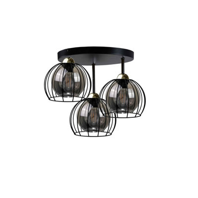 Luminosa Lighting Luminosa Solo Semi Flush Light Black60Cm3X E27 from B&Q