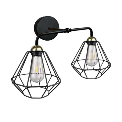 Luminosa Lighting Luminosa Foskal Wall Lamp Black24Cm2X E27 from B&Q