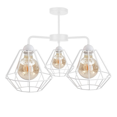 Luminosa Lighting Luminosa Foskal Semi Flush Light White44Cm3X E27 from B&Q