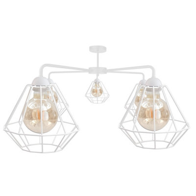 Luminosa Lighting Luminosa Foskal Semi Flush Light White70Cm5X E27 from B&Q