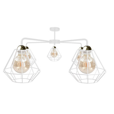 Luminosa Lighting Luminosa Foskal Semi Flush Light White70Cm5X E27 from B&Q