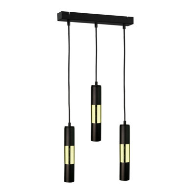 Luminosa Lighting Luminosa Magnum Bar Pendant Ceiling Light BlackGold50Cm3X Gu10 from B&Q