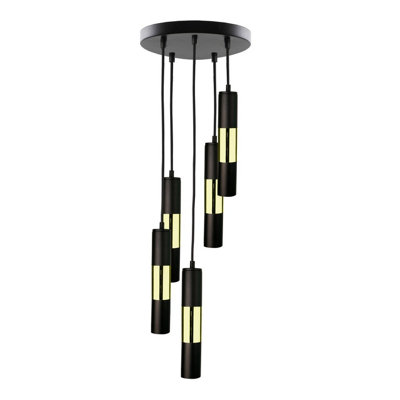 Luminosa Lighting Luminosa Magnum Cluster Pendant Ceiling Light BlackGold30Cm5X Gu10 from B&Q