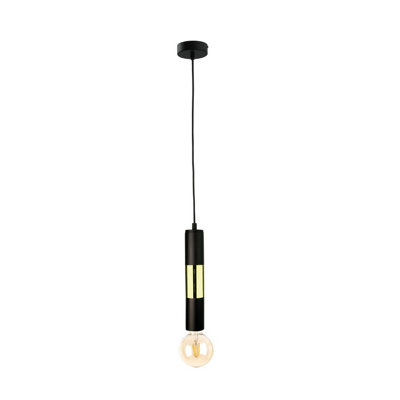 Luminosa Lighting Luminosa Magnum Slim Pendant Ceiling Light BlackGold10Cm1X E27 from B&Q