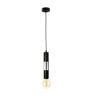 Luminosa Lighting Luminosa Magnum Slim Pendant Ceiling Light BlackChrome10Cm1X E27 from B&Q