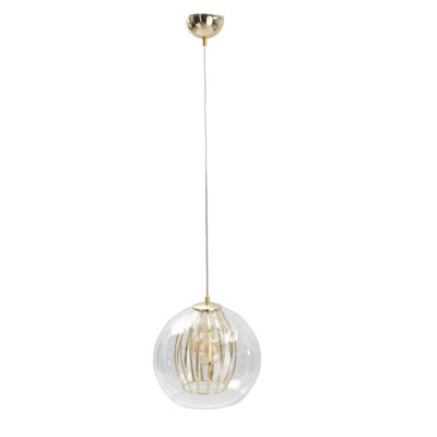 B&Q -  Luminosa Glamour Dome Pendant Ceiling Light Gold30Cm1X E27
