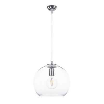 Luminosa Lighting Luminosa Noe Dome Pendant Ceiling Light Silver30Cm1X E27 from B&Q