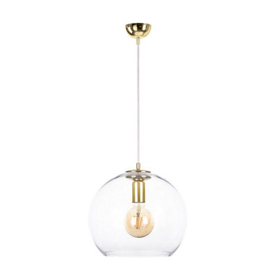 Luminosa Lighting Luminosa Noe Dome Pendant Ceiling Light Gold30Cm1X E27 from B&Q