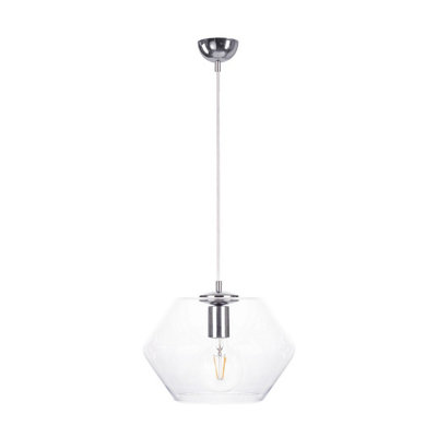 Luminosa Lighting Luminosa Eve Dome Pendant Ceiling Light Silver30Cm1X E27 from B&Q
