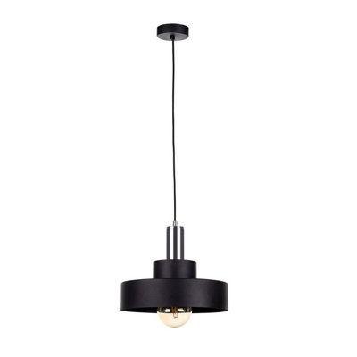 Luminosa Lighting Luminosa Giza Dome Pendant Ceiling Light BlackSilver30Cm1X E27 from B&Q