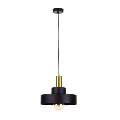 Luminosa Lighting Luminosa Giza Dome Pendant Ceiling Light BlackGold30Cm1X E27 from B&Q