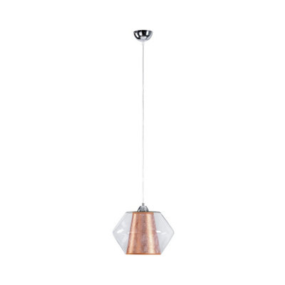 Luminosa Lighting Luminosa Rodes Dome Pendant Ceiling Light Copper30Cm1X E27 from B&Q