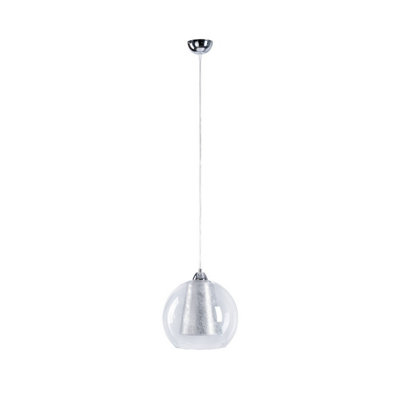 Luminosa Lighting Luminosa Kula Dome Pendant Ceiling Light Silver30Cm1X E27 from B&Q