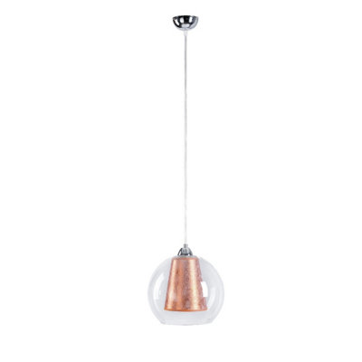 Luminosa Lighting Luminosa Kula Dome Pendant Ceiling Light Copper30Cm1X E27 from B&Q