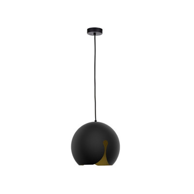 Luminosa Lighting Luminosa Malaga Dome Pendant Ceiling Light Black30Cm1X E27 from B&Q