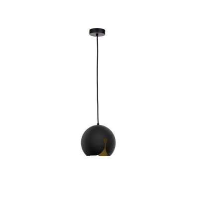 Luminosa Lighting Luminosa Malaga Dome Pendant Ceiling Light Small Black20Cm1X E27 from B&Q